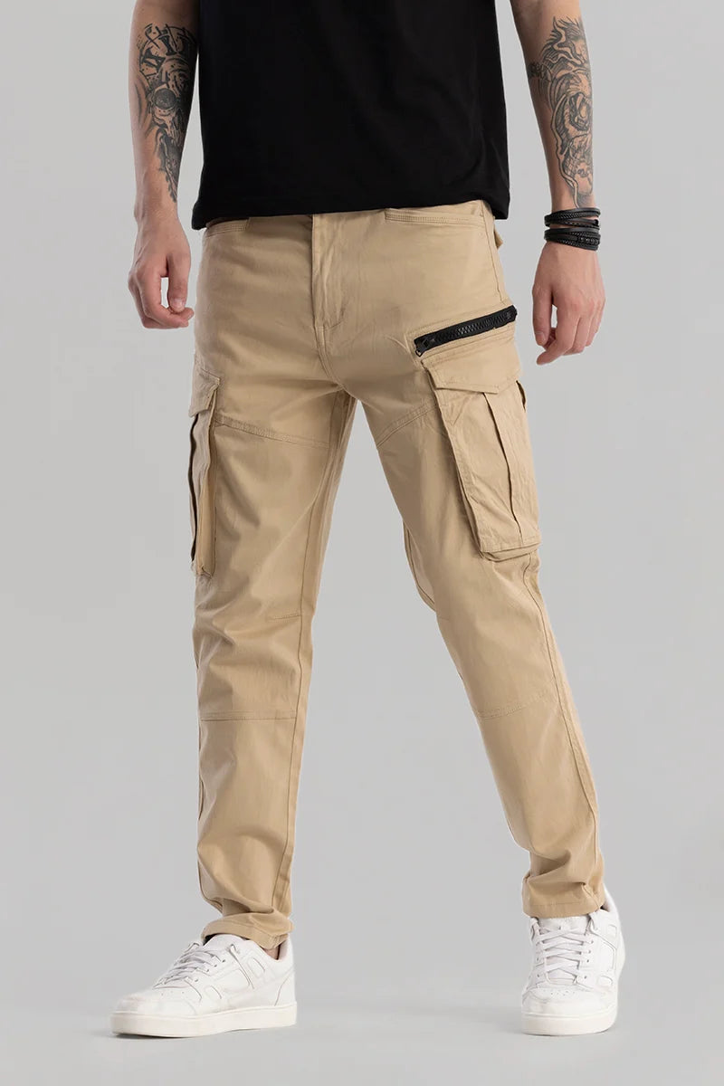 Cargo Pants with Cargo Pockets for Scuba Diving -TactiCool Beige Cargo Pant