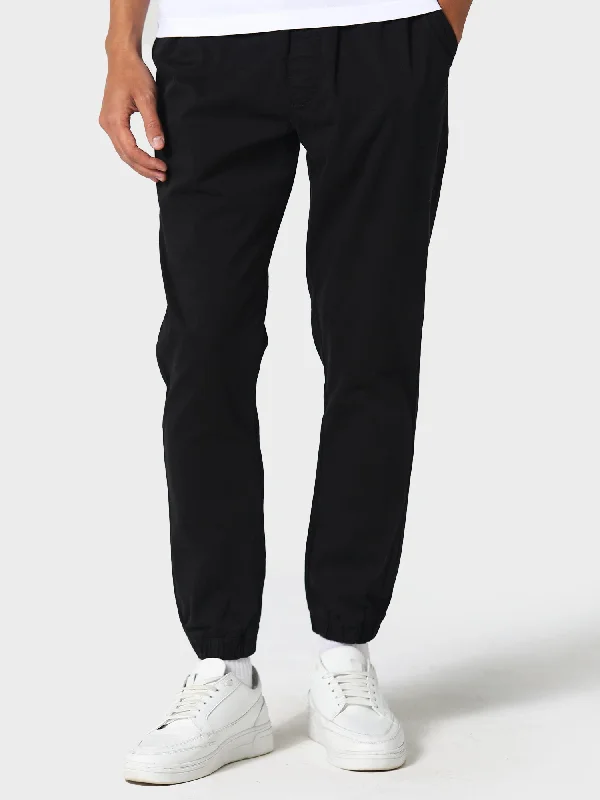 Cargo Pants with Cargo Pockets for Accountants -Weybridge Black Cuffed Chinos