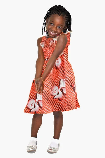 Christmas Dresses for Holiday -Red African Print Smocked Dress-DPCTW452