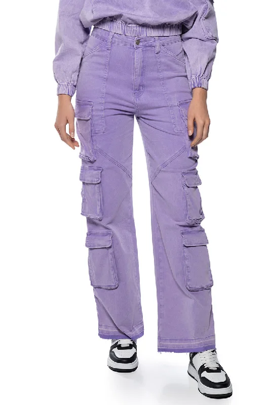 Cargo Pants with Cargo Pockets for Photography -LAVENDAR DREAMS TWILL CARGO PANTS