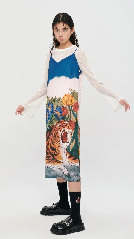 Cotton Dresses for Comfort -Tiger In The Garden Dress