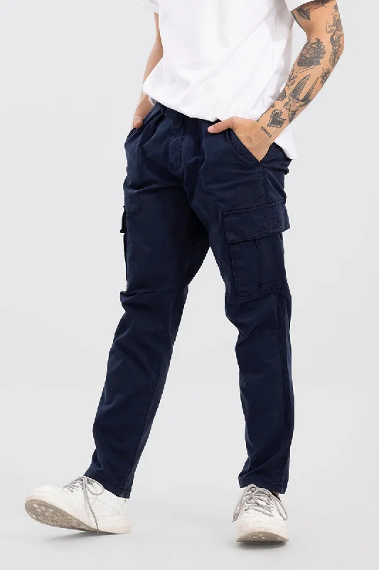 Military Style Cargo Pants for Tactical Operations -Whis Navy Tapered Cargo Pant