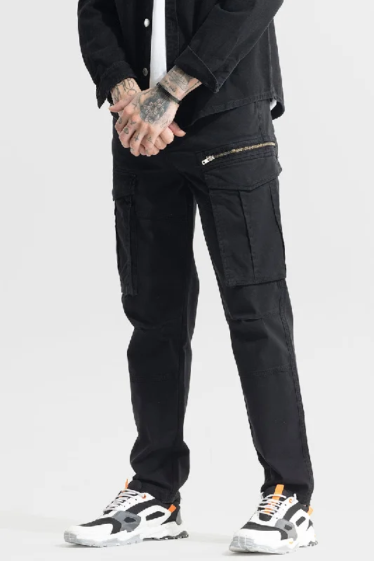 Cargo Pants with Cargo Pockets for Professional Sports -Outlander Black Cargo Pant