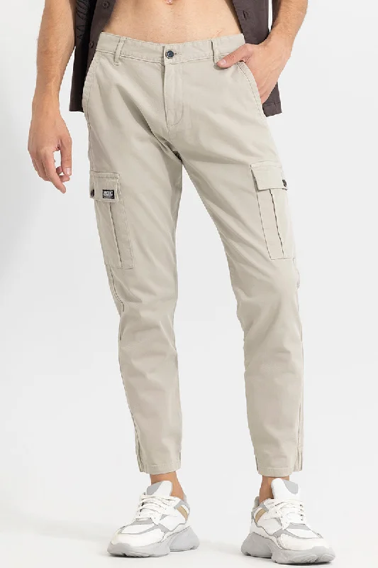 Cargo Pants with Cargo Pockets for Construction -Steggi Cream Cargo Pant