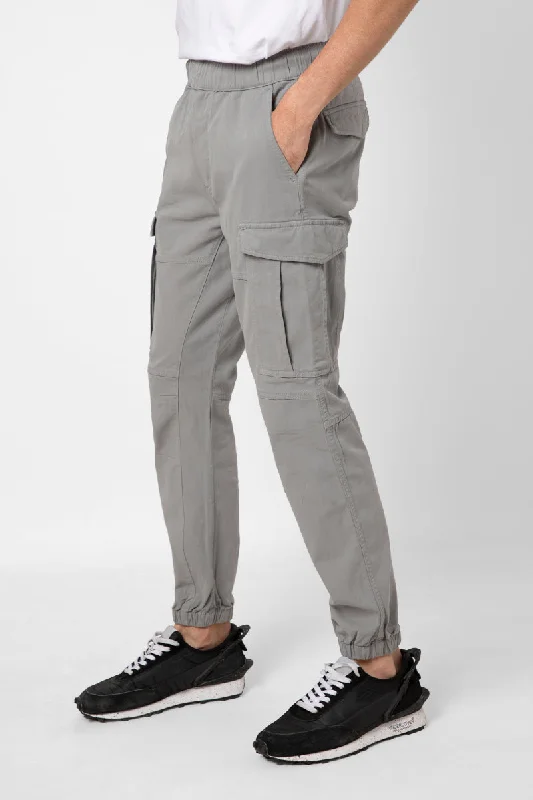 Cargo Pants with Side Stripe Design -Steezy Pro Grey Cargo Pants