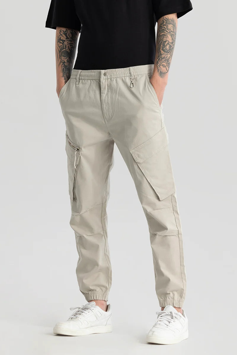 Cargo Pants with Cargo Pockets for Sports -Thibaut Cream Relaxed Fit Cargo Pant