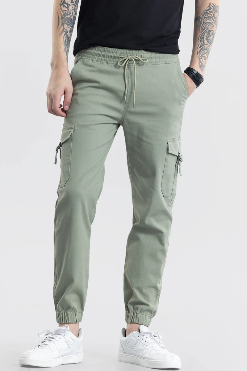 Cargo Pants with Cargo Pockets for Pilates -Noemi Sage Green Cargo Pant