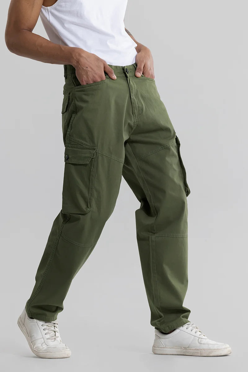 Cargo Pants with Cargo Pockets for Mountaineering -Allos Olive Cargo pant