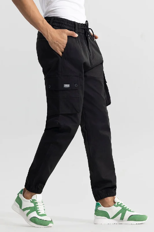 Cargo Pants with Cargo Pockets for Travel -Stiller Black Cargo Pant