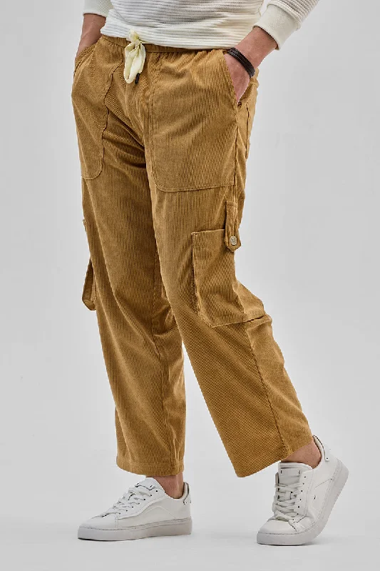 Cargo Pants with Cargo Pockets for Gardening -Light Brown Baggy Fit Cargo Pants