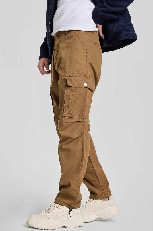 Cargo Pants with Cargo Pockets for Fishing -Khaki Relaxed Fit Cargo Pants