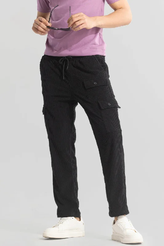 Cargo Pants with Cargo Pockets for Teachers -Urban Cord Black Corduroy Cargo Pant