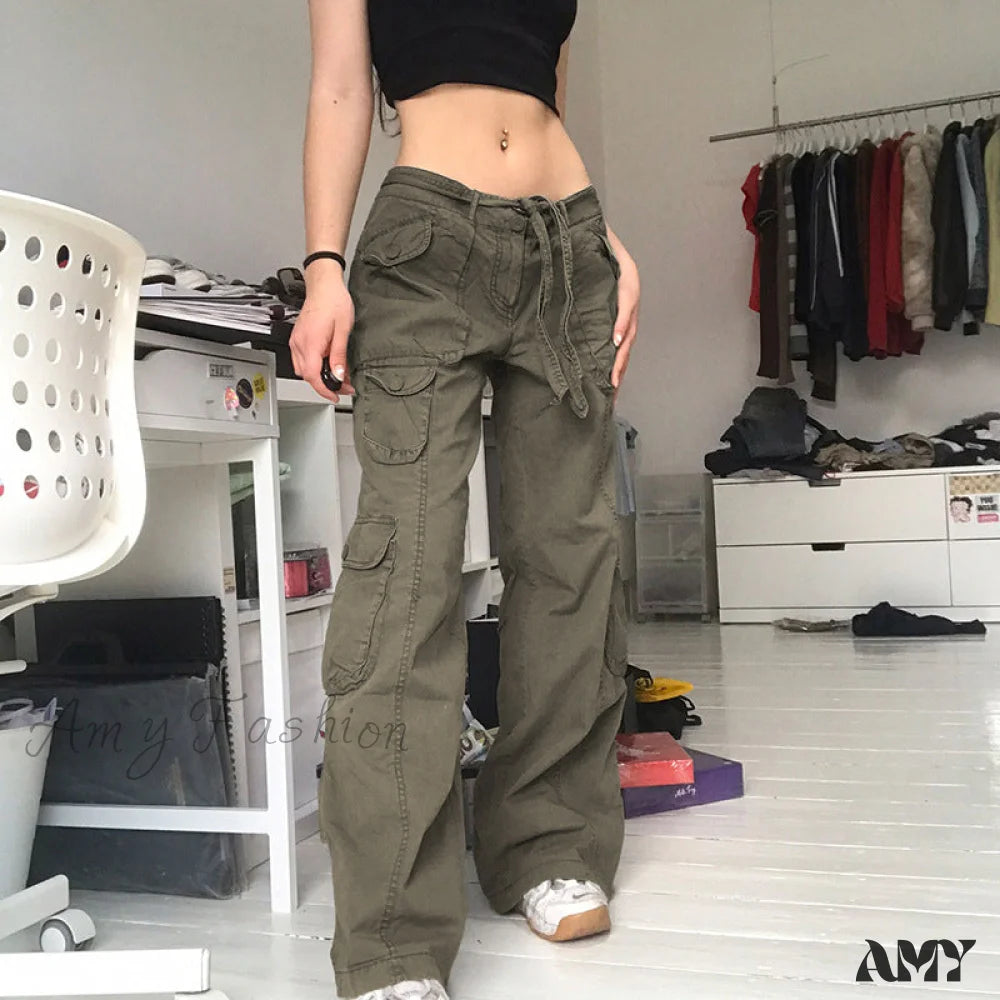 Cargo Pants with Cargo Pockets for Canoeing -Amy Fashion - Y2K Pockets Cargo Pants