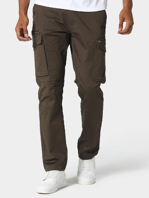 Cargo Pants with Cargo Pockets for Artists -Newton Khaki Cargo Pants