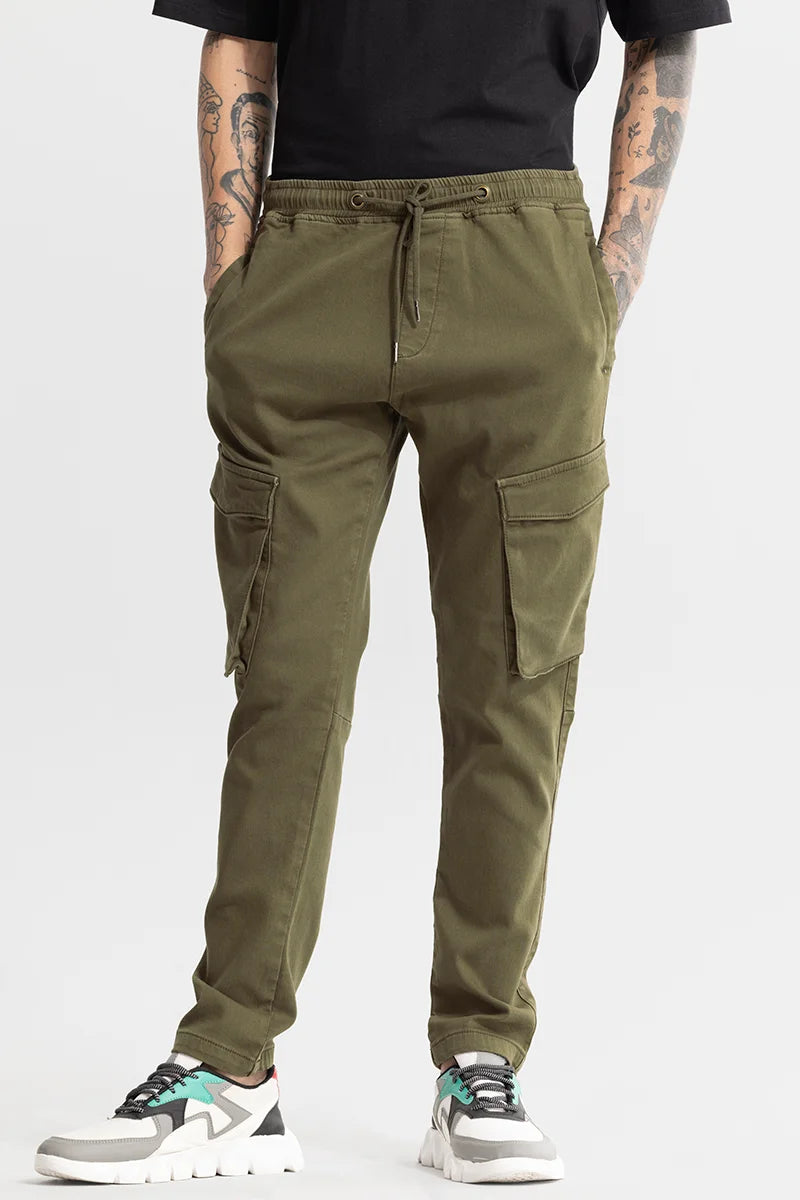 Cargo Pants with Cargo Pockets for Yoga -Dagon Olive Cargo Pant