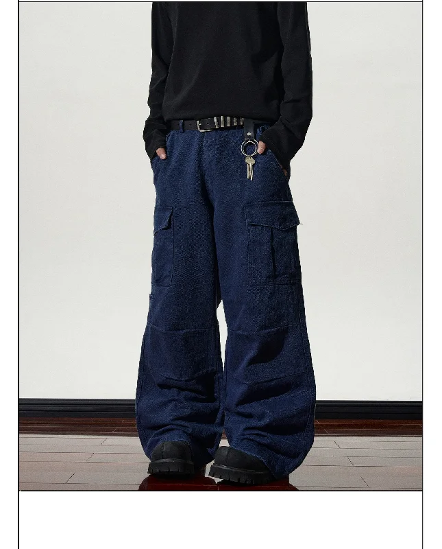 Cargo Pants with Cargo Pockets for Bird Watching -Bamboo Pattern Bootcut Cargo Pants