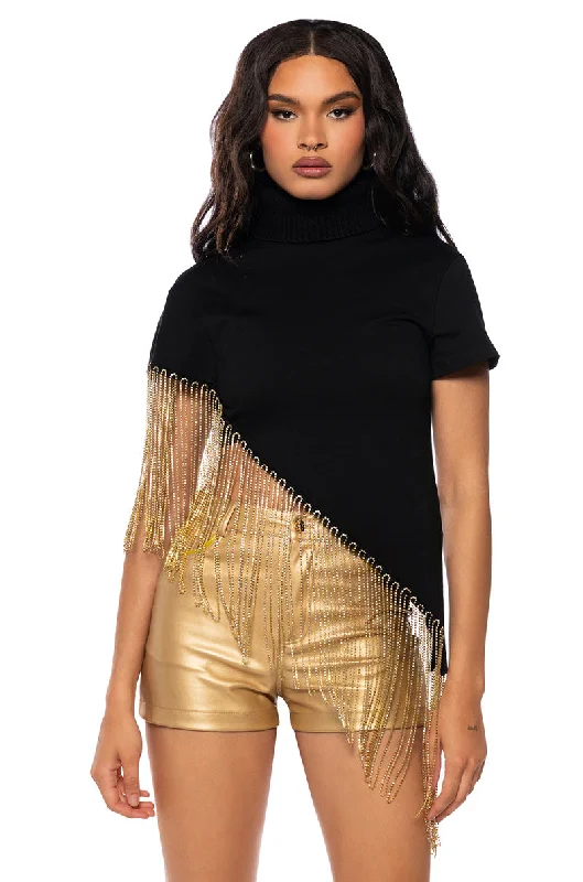 Nursing Blouses for Mothers -COME THRU RHINESTONE EMBELLISHED ASYMMETRICAL SWEATSHIRT