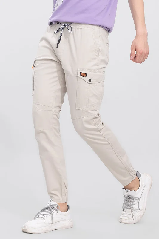 Khaki Cargo Pants for Stylish Casual Outfits -Broly Off-White Cargo Jogger