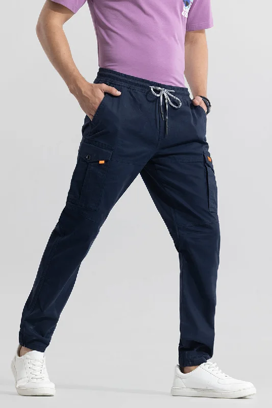 Loose Fit Cargo Pants with Multiple Pockets -TrailBlaze Navy Cargo Pant