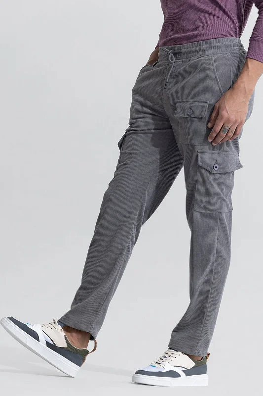 Cargo Pants with Cargo Pockets for Tools -Cullin Grey Corduroy Cargo Pant