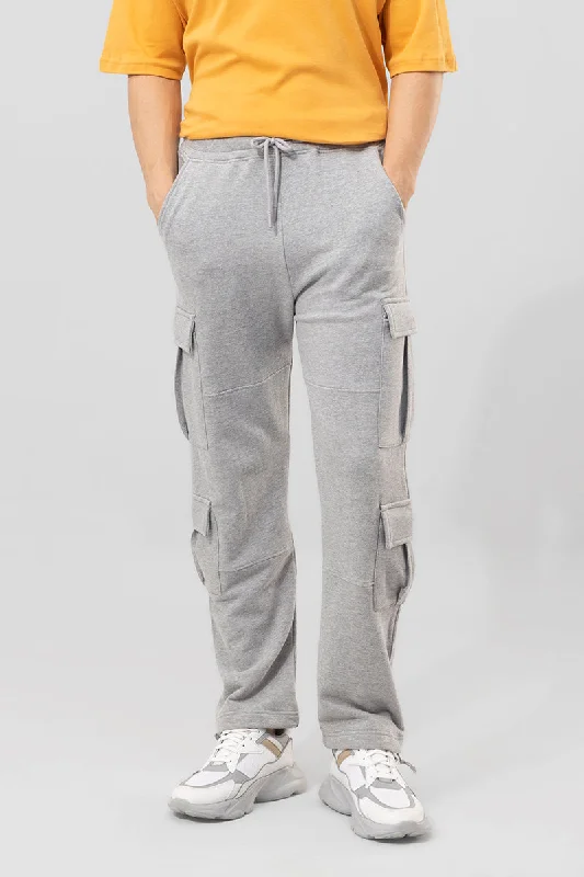 Cargo Pants with Cargo Pockets for Festival -Envy Grey Relaxed Fit Jogger