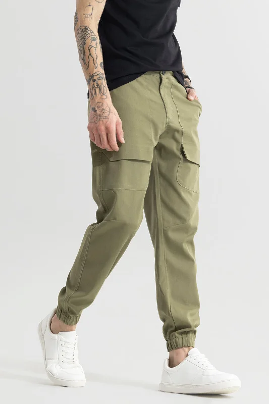 Cargo Pants with Cargo Pockets on Both Legs -Rustic Green Cargo Pant