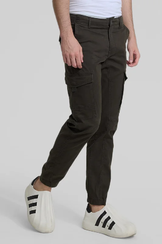 Cargo Pants with Zippered Pockets for Security -Olive Slim Fit Cargo Pants