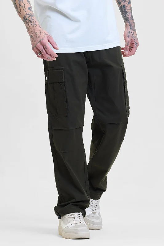 Lightweight Cargo Pants for Summer Outdoor Adventures -Olive Relaxed Fit Multi-Pocket Cargo Pants