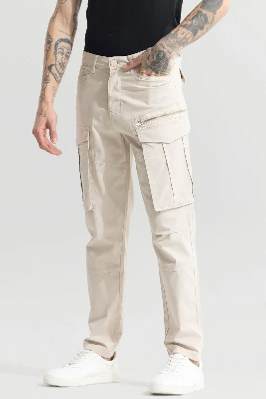 Cargo Pants with Cargo Pockets for Olympians -Outlander Cream Cargo Pant