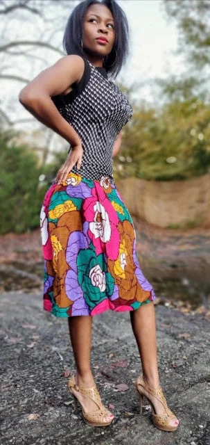 Polyester Dresses for Durable -Sekou Dupsie's Exclusive African Print Dress-DPX895