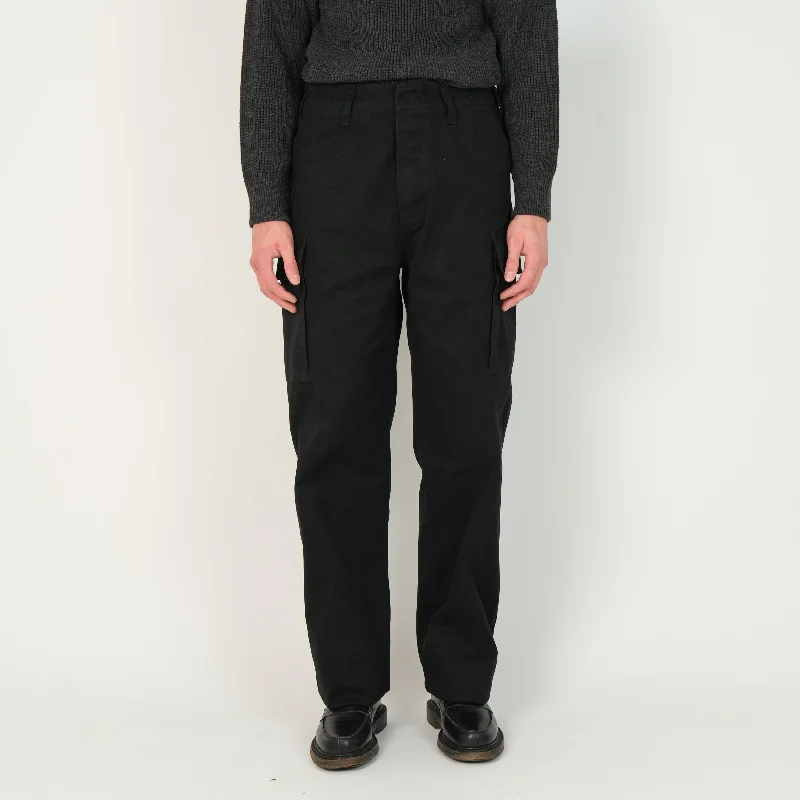 Cargo Pants with Cargo Pockets for Farming -BLACK BDU MOLESKINE PANTS