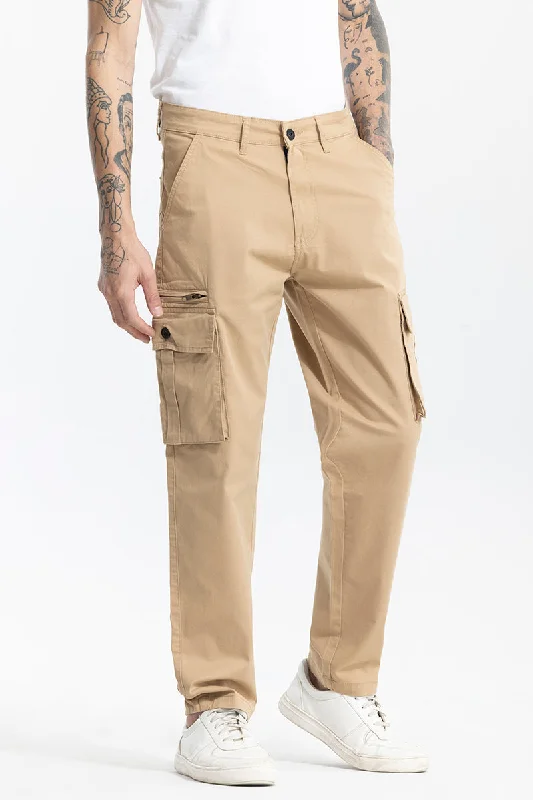 Cargo Pants with Cargo Pockets for Formal -Stunner Khaki Cargo Pant