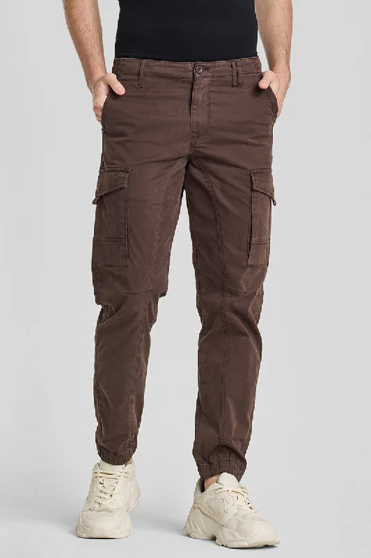 Cargo Pants with Cargo Pockets for Scuba Diving -Brown Slim Fit Cargo Pants