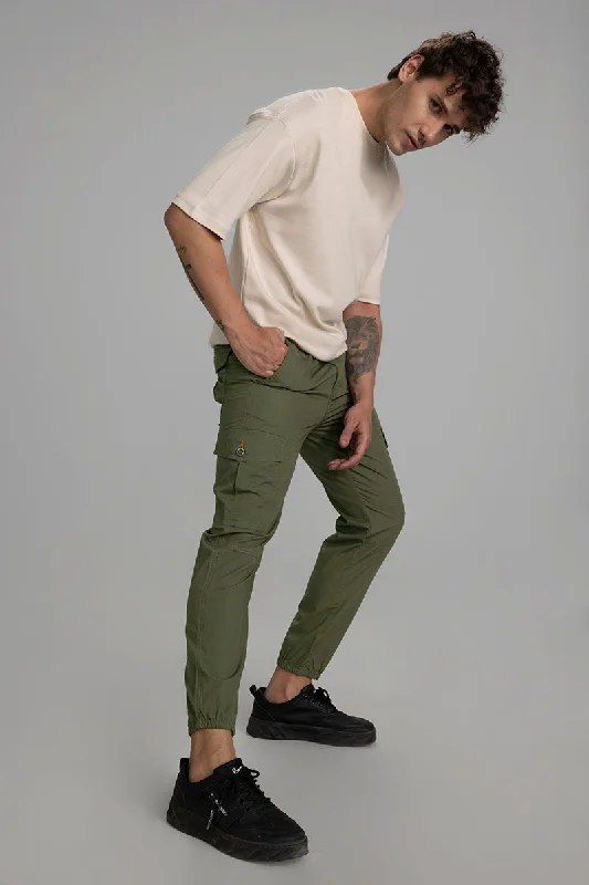 Cargo Pants with Cargo Pockets for College Sports -Majin Olive Cargo Pant