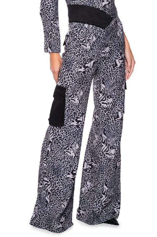 Cargo Pants with Cargo Pockets for Wedding -WILD CHILD ANIMAL PRINT CARGO PANTS