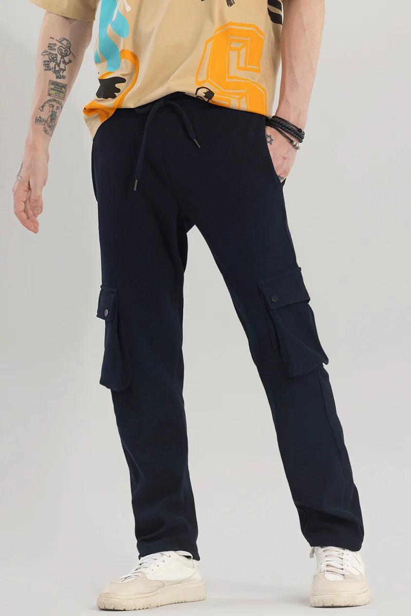 Cargo Pants with Cargo Pockets for Electricians -Pockethrive Navy Corduroy Cargo Pant