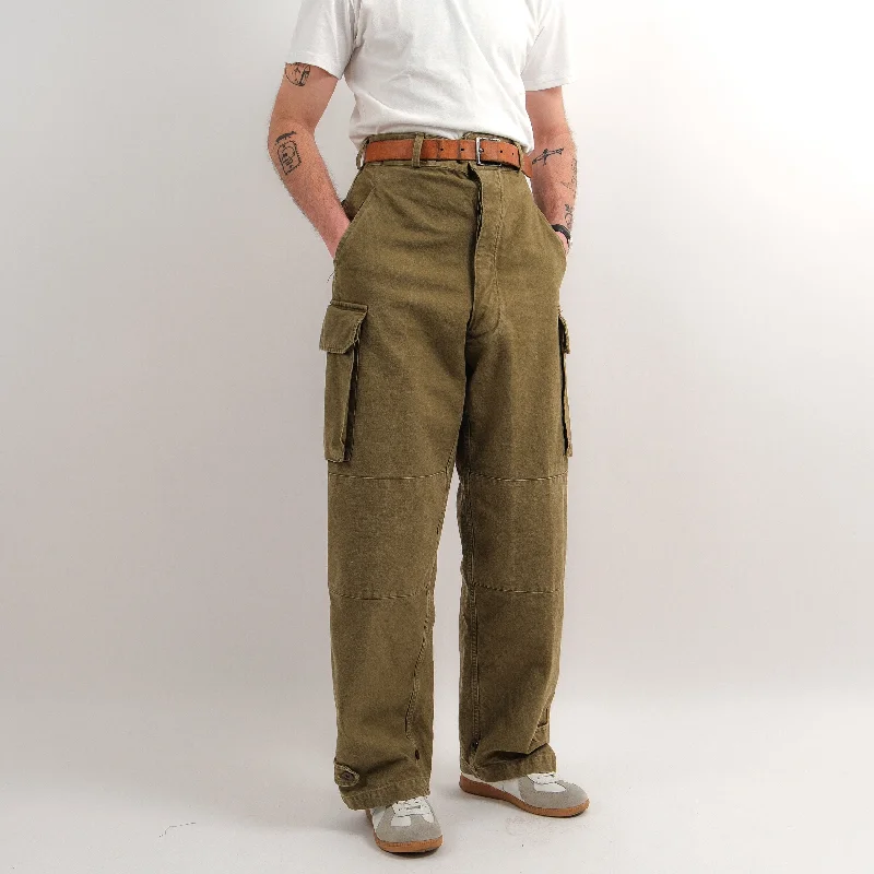 Cargo Pants with Cargo Pockets for Electricians -USED CANVAS M47 FRENCH PANTS