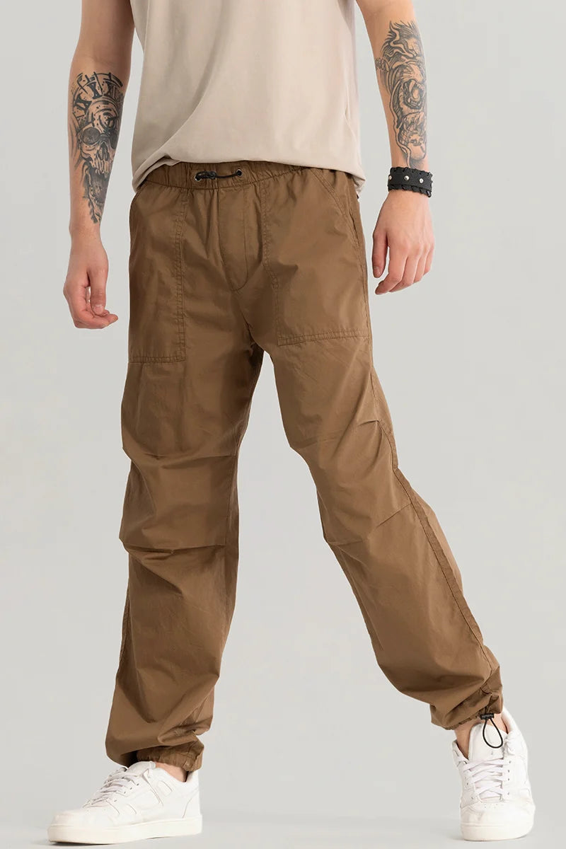 Cargo Pants with Cargo Pockets for Kayaking -Nimbusflex Brown Parachute Pants