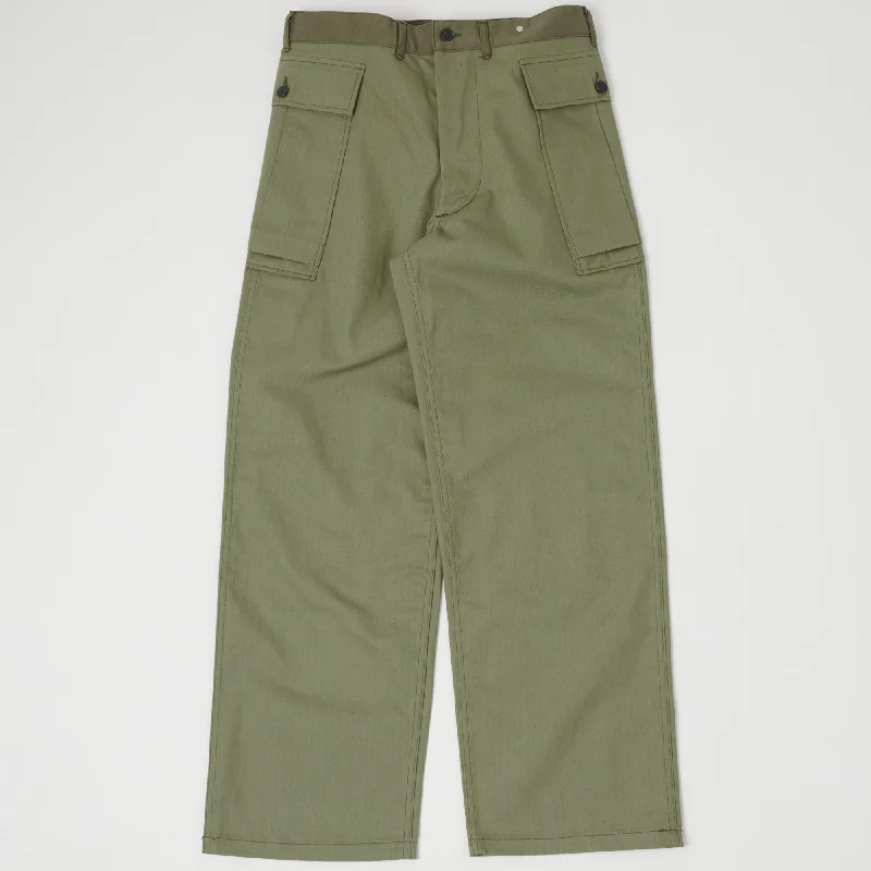 Khaki Cargo Pants for Stylish Casual Outfits -Warehouse & Co 1098 U.S. Army Herringbone Pant - Olive Drab