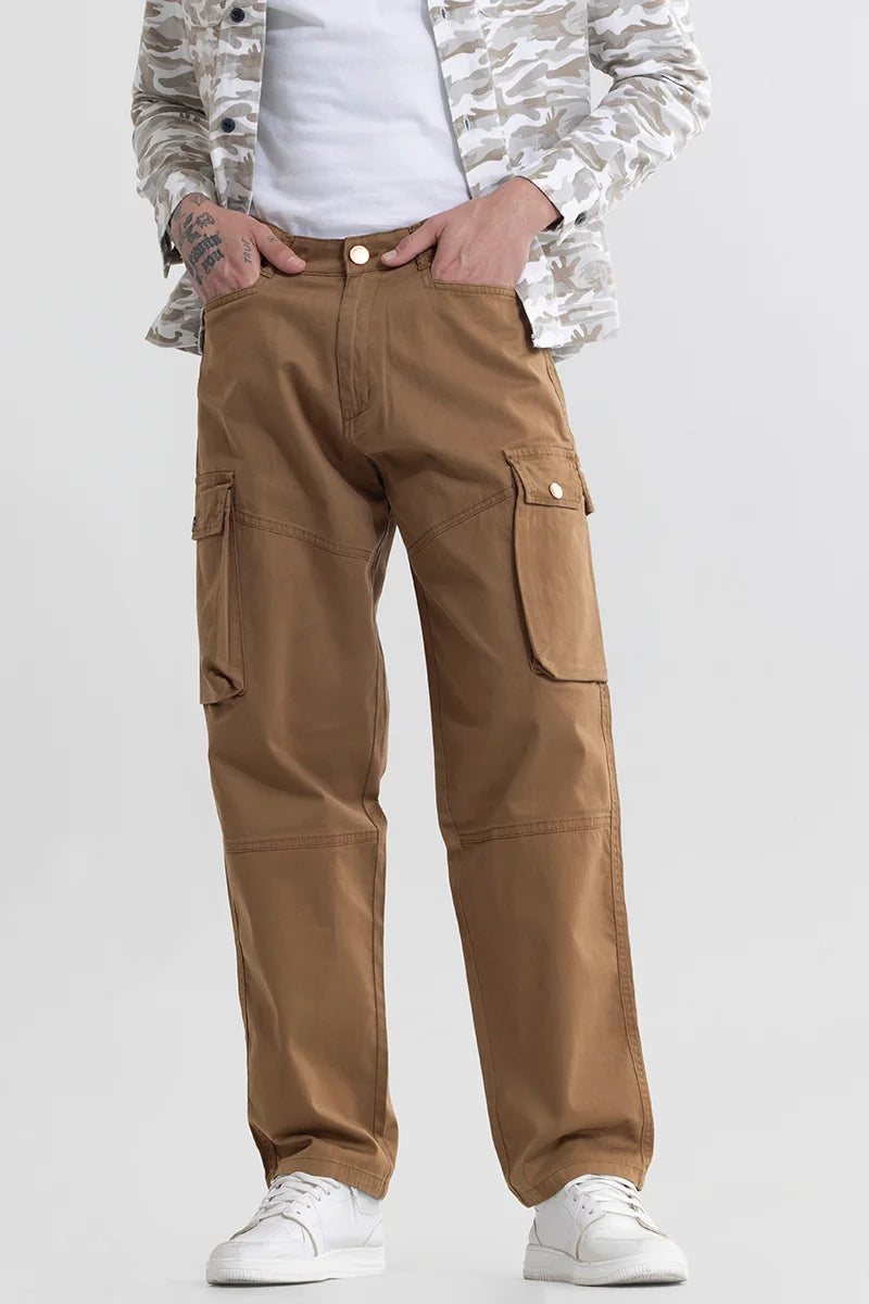 Cargo Pants with Cargo Pockets for Trekking -Dimee Brown Cargo Pant