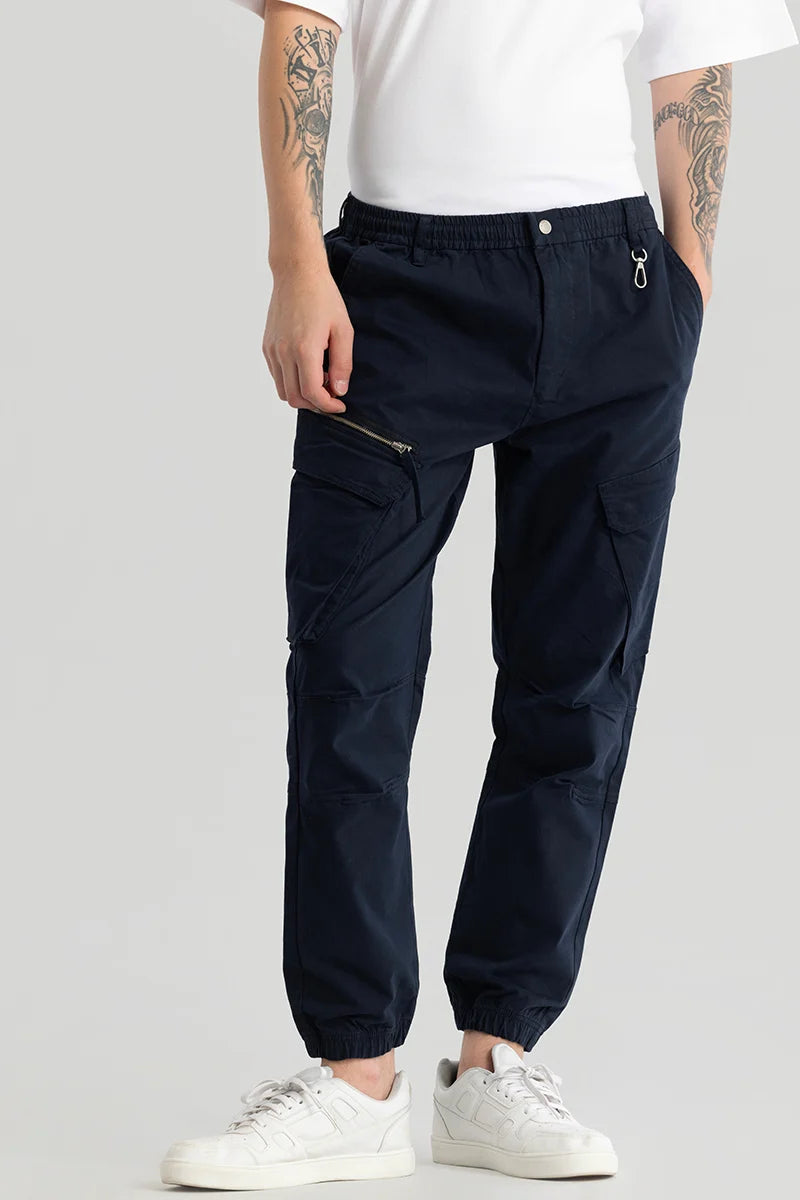 Cargo Pants with Cargo Pockets for Daily Use -Thibaut Navy Relaxed Fit Cargo Pant