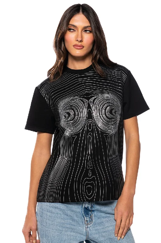 Tall Blouses for Long Body -HEARTLESS EMBELLISHED GRAPHIC T SHIRT