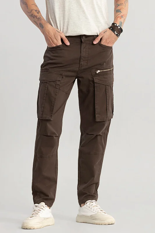 Cargo Pants with Cargo Pockets for Programmers -Outlander Dark Brown Cargo Pant